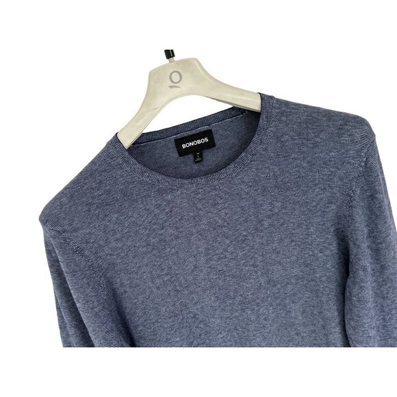 BONOBOS Knitted Crewneck Pullover Blue White Stripes Size Large - Picture 4 of 5